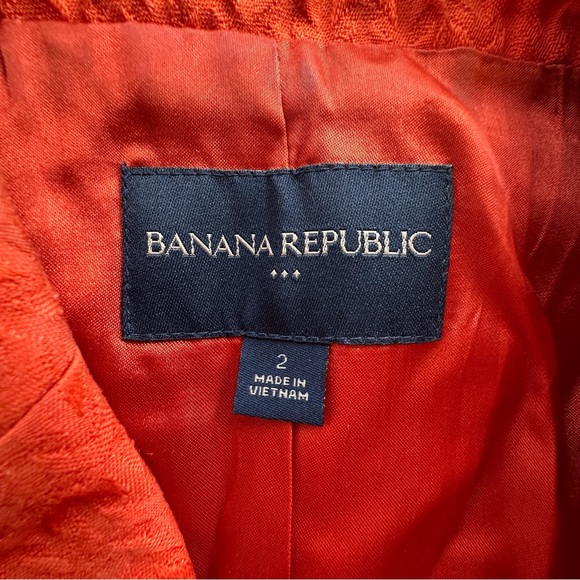 Banana Republic orange‎ lined textured blazer button closure pockets women’s 2 - Picture 6 of 14